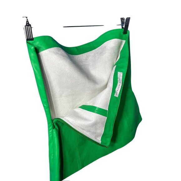 Susana Monaco Pleather Strapless Neon Grenn Top Baddie FLIRTY Rave BRIGHT SUMMER - Picture 8 of 10